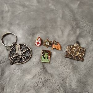 Vintage Keychain and Pin Set